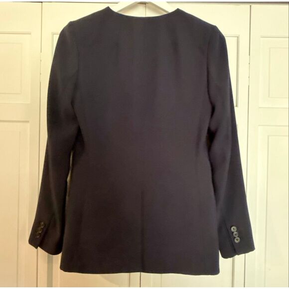 J.Crew navy longline button front collared blazer side 2 - Picture 9 of 9